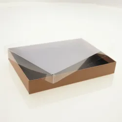 24 Choc Board Base & Clear Lid; Cappuccino